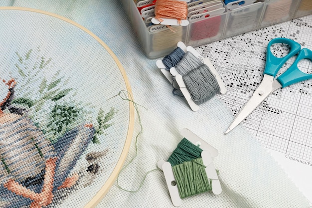 modern embroidered patchwork